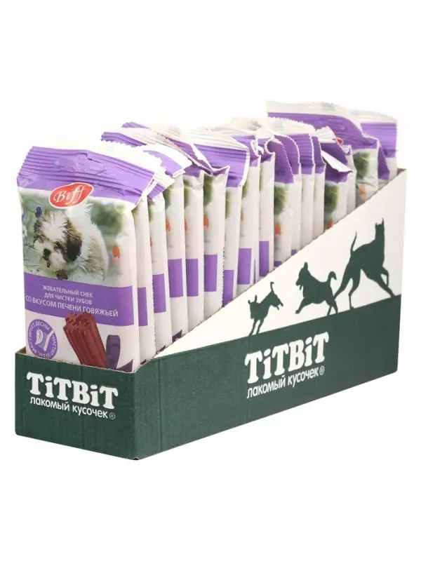 Жевательный снек Titbit со вкусом печени говяжьей для малых пород, 40 г