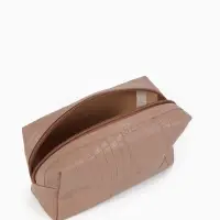 Косметичка ONE COLOR, на молнии, искусственная кожа, бежевая
