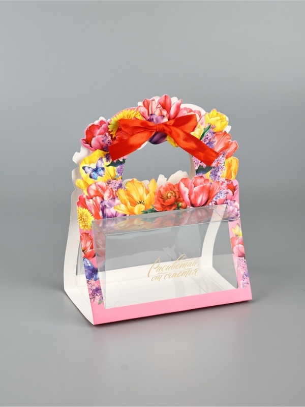 Коробка подарочная, упаковка,«Яркие цветы», 25 х 19.5 х 10 см Коробка подарочная, упаковка,«Яркие цветы», 25 х 19.5 х 10 см