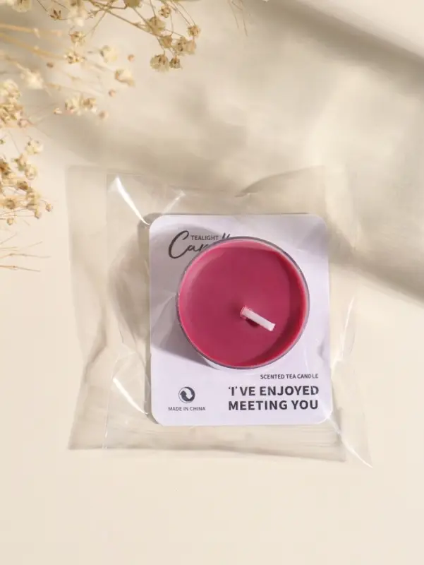 Чайная свеча ароматическая "Круглая" красная, аромат цветочный 3,8х3,8х1,8 см