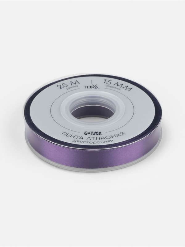 Лента атласная двухсторонняя №476 15мм*25±1м виноградный TR Лента атласная двухсторонняя №476 15мм*25±1м виноградный TR
