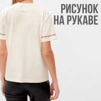 Футболка женская с красным кантом Basic line цвет молочный, р-р 50