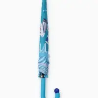Зонт - трость детский &laquo;Зебра&raquo;, полуавтоматический, R=43/50 см, бирюзовый