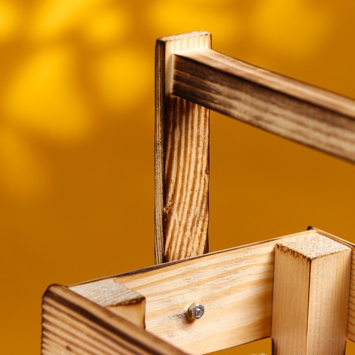 Кашпо деревянное 15×12,5×9,5 см  Кашпо деревянное 15×12,5×9,5 см "Однушка Лайт", двухреечное, обжиг Дарим Красиво