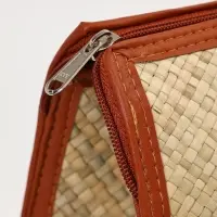 Сумка плетёная на молнии из пандана, 41&times;16&times;50 см, светло-коричневая