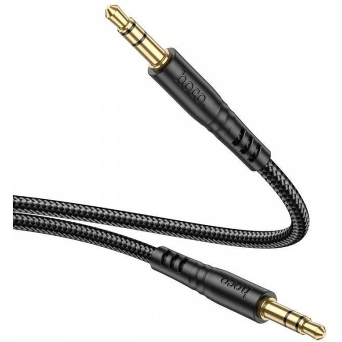 Кабель AUX Hoco UPA24, Jack 3.5 мм (m) - Jack 3.5 мм (m), 1 м, нейлон, чёрный Кабель AUX Hoco UPA24, Jack 3.5 мм (m) - Jack 3.5 мм (m), 1 м, нейлон, чёрный