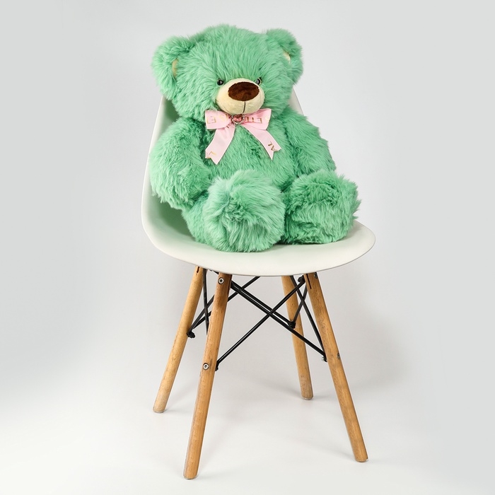 Мягкая игрушка «Медведь», с бантиком, 60 см, цвет зелёный