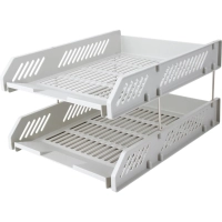 Лоток горизонтальный для бумаг Deli E9208 набор 2шт на металл.стерж серый