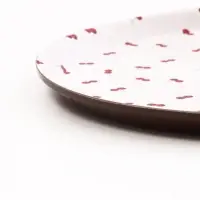 Поднос прорезиненный &laquo;Вишенки&raquo;, d=35 см, пластик, белый