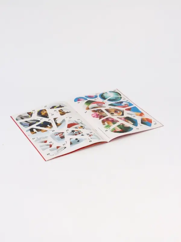 Книга Книга "Новогодние наклейки по номерам", 12 стр., Щенячий патруль