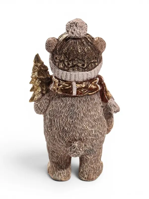Фигурка &laquo;Серый мишка в шапке&raquo;, 7,5&times;6&times;13.5 см, полистоун