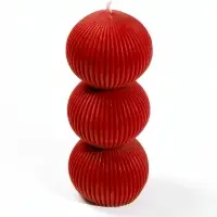 Свеча интерьерная "Шёлковые линии" 4х4х12,3 см, 150 гр, 13 ч, красный