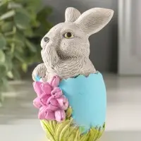 Статуэтка "Заяц пасхальный с букетом" 11х6 см, цветной