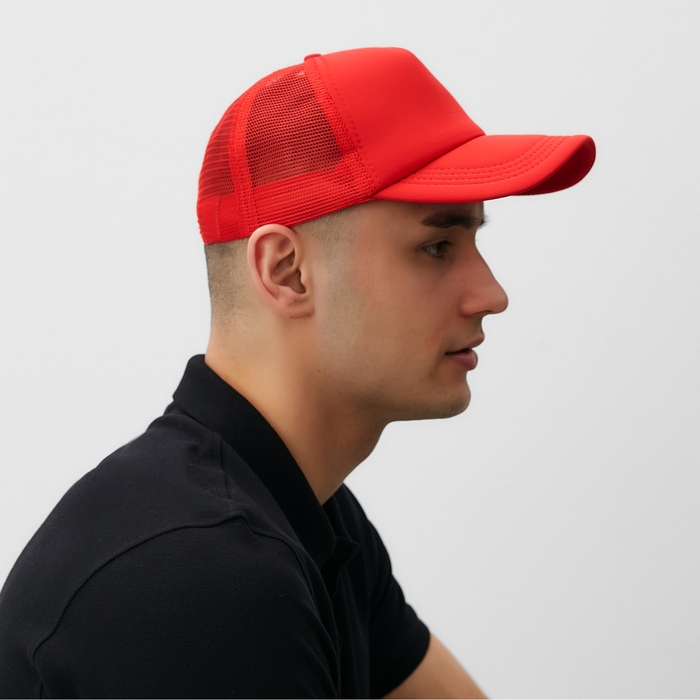 Бейсболка с сеткой MINAKU, цвет красный, размер 56-58