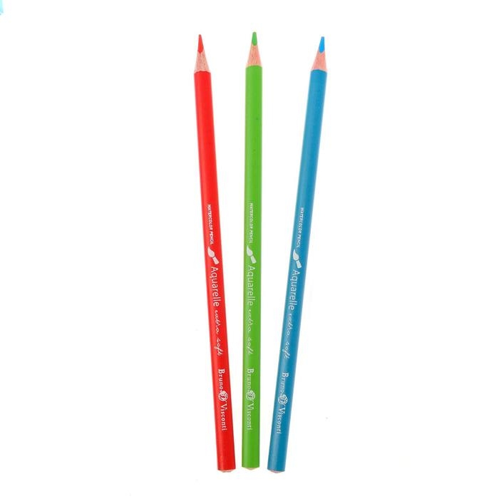 Карандаши акварельные 12 цветов HappyColor, МИКС Карандаши акварельные 12 цветов HappyColor, МИКС