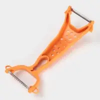 Овощечистка Доляна &laquo;Горох&raquo;, двухсторонняя, 16 см, оранжевая