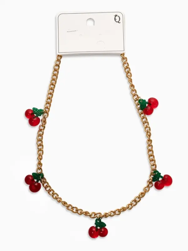 Цепь с подвесами Цепь с подвесами "Вишня", цветная в золоте