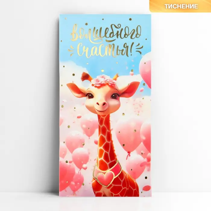 Конверт для денег «Волшебного счастья», тиснение, 16.5 х 8 см