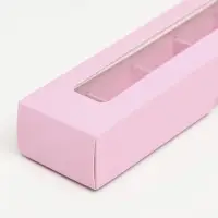 Коробка для 5 конфет, розовый, 22×5.5×3.5 см