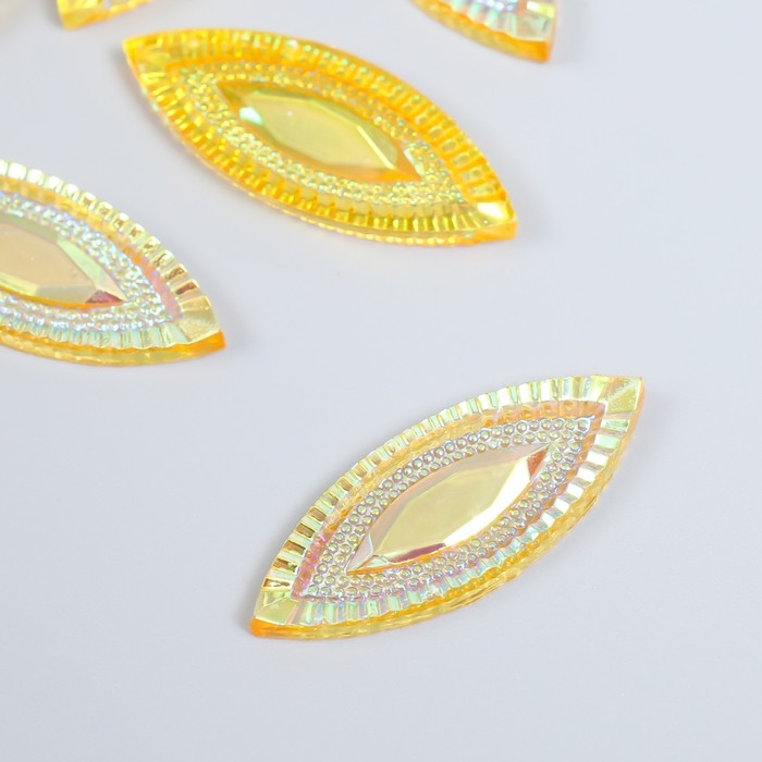 Декор для творчества пластик клеевой Декор для творчества пластик клеевой "Глаз" голография оранж набор 6 шт 1,8х4,5 см