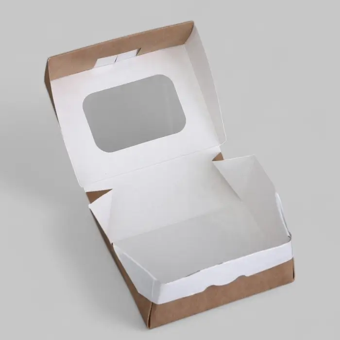 Коробка складная, с окном, крафтовая, 9×7×4 см