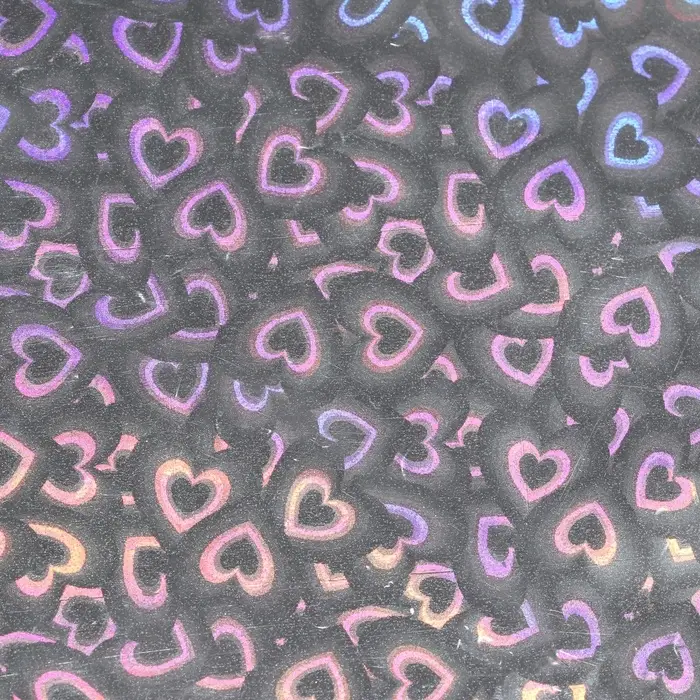 Пленка голографическая, «Сердечки», красная, 70 см × 1 м