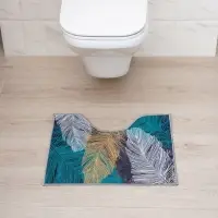 Коврики для ванной и туалета Доляна &laquo;Пёрышки&raquo;, 2 шт., 50&times;80 см, 50&times;40 см, форма МИКС