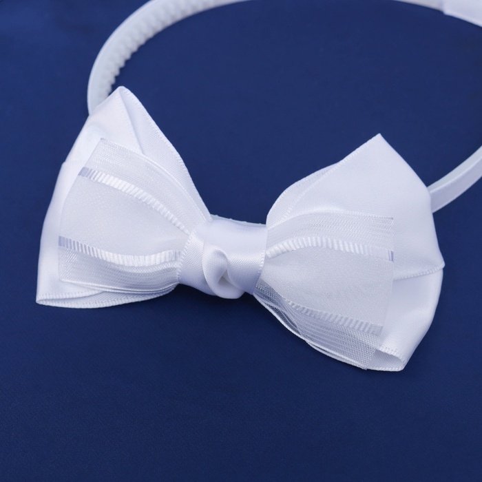 Ободок для волос  Ободок для волос "Школьница" бант классик стиль, 11х1 см, белый