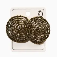 Клипсы "Винтаж" круг из веревки, цвет чернёное золото Клипсы "Винтаж" круг из веревки, цвет чернёное золото
