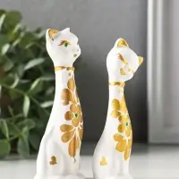 Набор фигурок 2 шт. керамика &laquo;Love - коты&raquo;, 11 см, белый