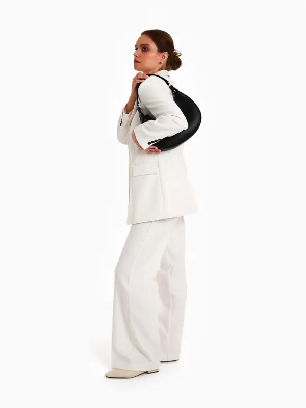 Сумка женская багет TEXTURA на молнии, 28&times;6.5&times;15 см, чёрная