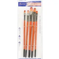 Набор кистей для рисования, синтетика, 5 штук: № 2, 4, 6, 8, 10, плоские, международный размер