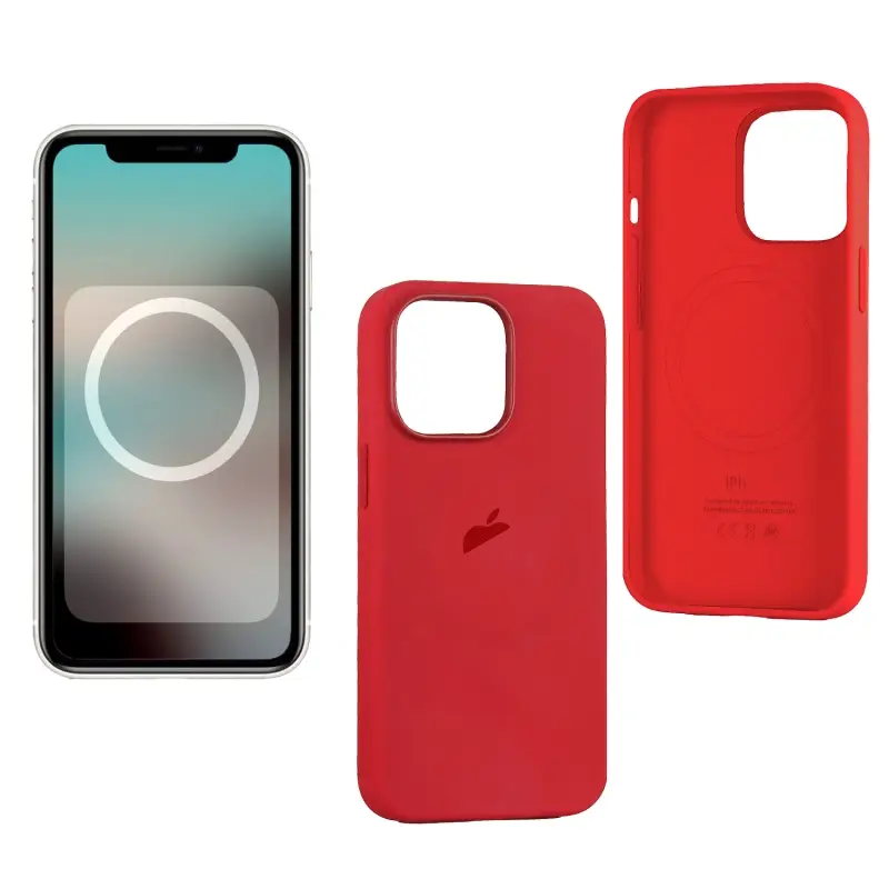 Чехол iPh 13 Pro Silicon Case 100% ORG Red (MagSafe + анимация NFC) c LOGO Чехол iPh 13 Pro Silicon Case 100% ORG Red (MagSafe + анимация NFC) c LOGO