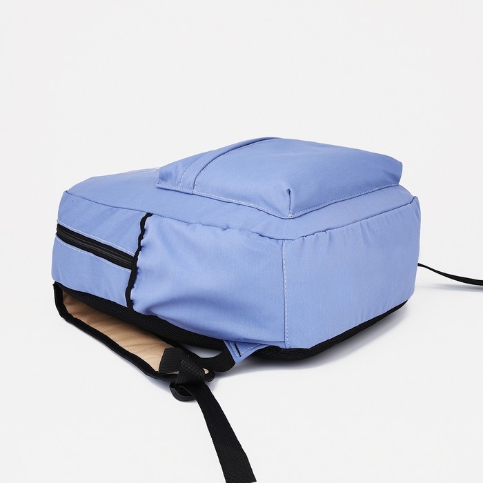 Рюкзак школьный из текстиля на молнии, 3 кармана, кошелёк, цвет сиреневый