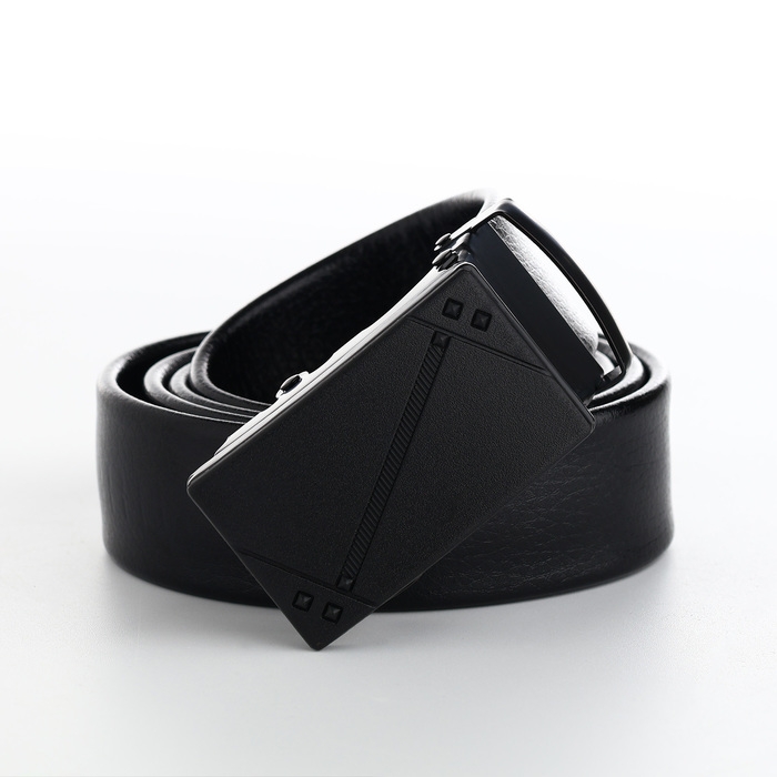 Ремень мужской, ширина 3,5 см, пряжка автомат, цвет чёрный Ремень мужской, ширина 3,5 см, пряжка автомат, цвет чёрный