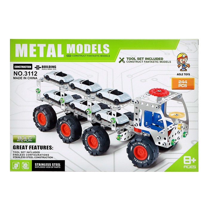 Конструктор металлический «Автовоз», 244 детали Конструктор металлический «Автовоз», 244 детали