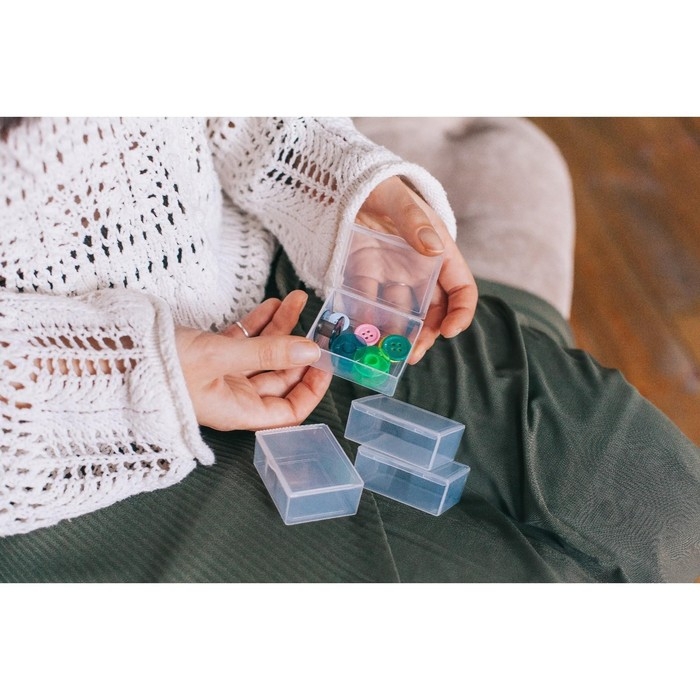 Контейнеры для хранения мелочей, 5,4 × 4,3 × 2,3 см, 4 шт, цвет прозрачный