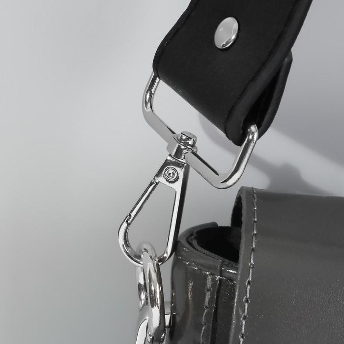 Ручка для сумки, с карабинами, 100 ± 1 см × 4 см, цвет чёрный Ручка для сумки, с карабинами, 100 ± 1 см × 4 см, цвет чёрный