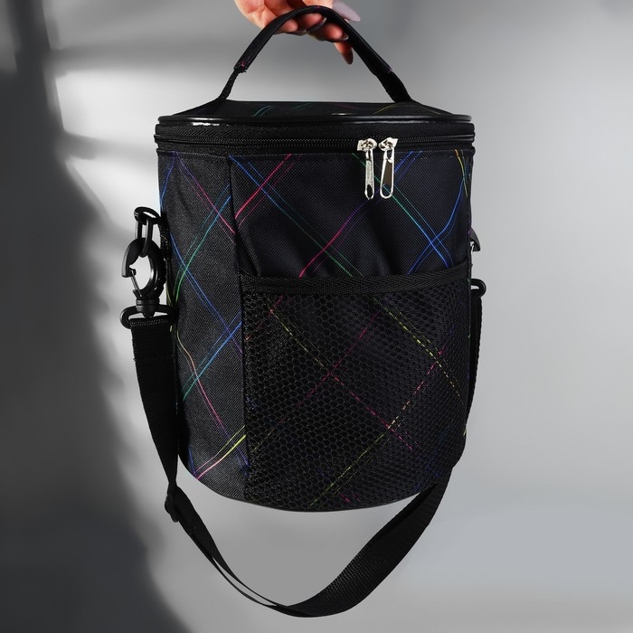 Сумка-футляр «Неон», 2 люверса, d = 21 × 23 см, цвет чёрный/разноцветный Сумка-футляр «Неон», 2 люверса, d = 21 × 23 см, цвет чёрный/разноцветный