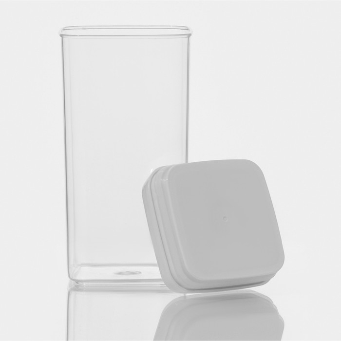 Банка для сыпучих продуктов с вакуумной крышкой Доляна, 1,3 л, 9,5×9,5×20 см, цвет белый Банка для сыпучих продуктов с вакуумной крышкой Доляна, 1,3 л, 9,5×9,5×20 см, цвет белый