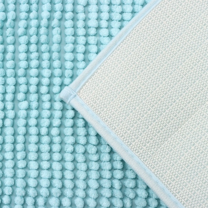 Коврик для дома Доляна «Букли», 50×80 см, цвет голубой