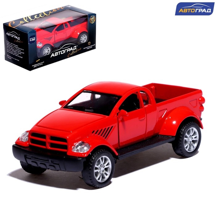 Машина металлическая «Раптор», открываются двери, 1:32, инерция, цвет красный Машина металлическая «Раптор», открываются двери, 1:32, инерция, цвет красный