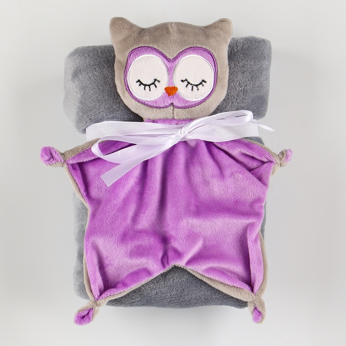 Набор подарочный: Комфортер 27 см + плед 71х125 см, «Сова» Набор подарочный: Комфортер 27 см + плед 71х125 см, «Сова»