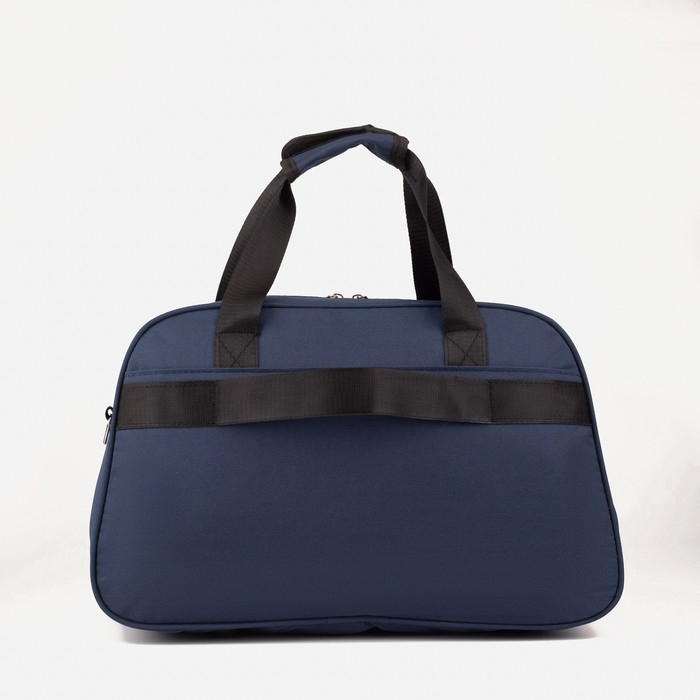 Сумка дорожная на молнии, 2 наружных кармана, держатель для чемодана, длинный ремень, цвет синий Сумка дорожная на молнии, 2 наружных кармана, держатель для чемодана, длинный ремень, цвет синий