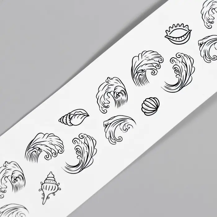 Переводная тату на тело чёрная «Браслет. Ракушки», 20×3 см Переводная тату на тело чёрная «Браслет. Ракушки», 20×3 см