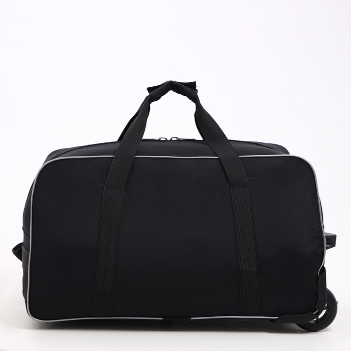 Сумка дорожная на колёсах, отдел на молнии, длинный ремень, цвет чёрный/серый Сумка дорожная на колёсах, отдел на молнии, длинный ремень, цвет чёрный/серый