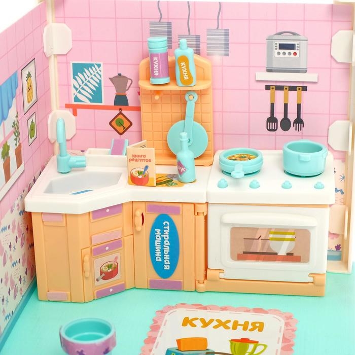 Пластиковый домик для кукол «В гостях у Молли» кухня, с куклой и аксессуарами Пластиковый домик для кукол «В гостях у Молли» кухня, с куклой и аксессуарами