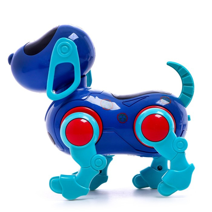 Робот-собака IQ DOG, световые и звуковые эффекты, русские песенки, работает от батареек, цвет синий Робот-собака IQ DOG, световые и звуковые эффекты, русские песенки, работает от батареек, цвет синий