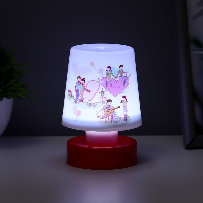 Ночник Ночник "Влюбленные" LED от батареек 3хААА 7,5х7,5х11 см RISALUX