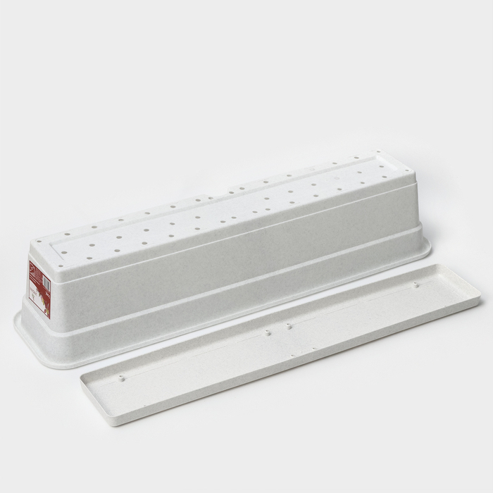 Ящик балконный для цветов, 16 л, 80 см, цвет мрамор Ящик балконный для цветов, 16 л, 80 см, цвет мрамор